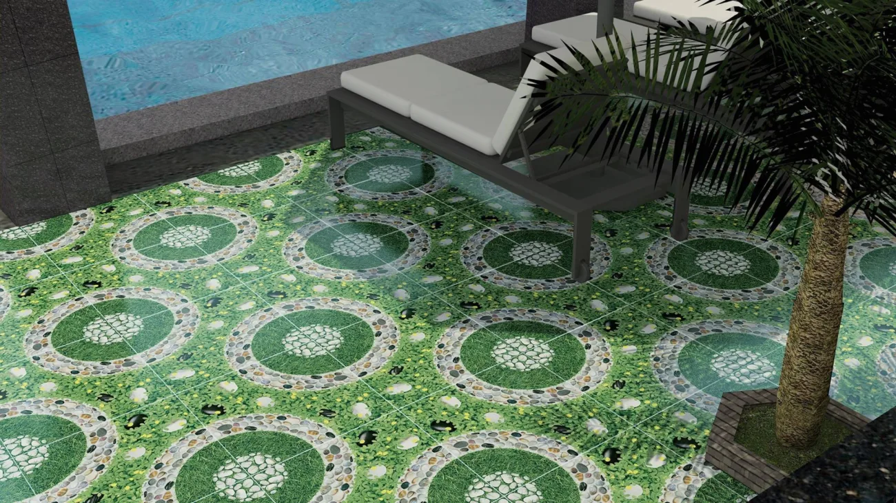 Gạch ceramic cao cấp vẫn có thể dùng ốp sân vườn