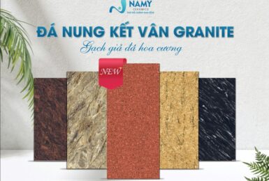 Gạch giả đá hoa cương – đá nung kết vân granite là một trong những mẫu đá mới nhất và bán chạy tại NAMY Ceramics