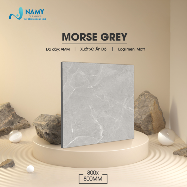 Gạch men matt 80x80 Morse Grey 