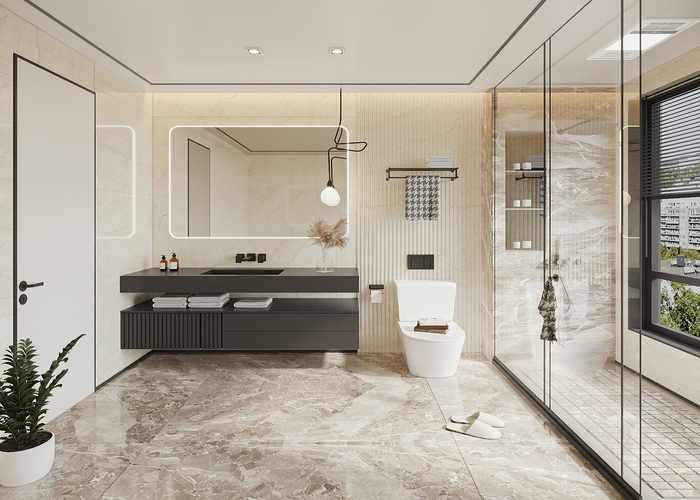 Mẫu gạch Sarona Natural rất phù hợp để lát phòng tắm