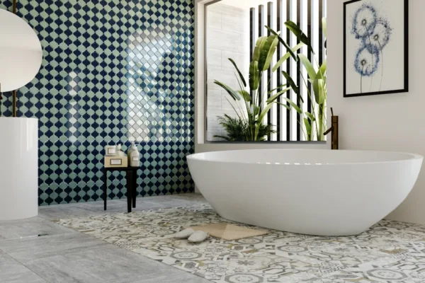 Gạch Mosaic điểm nhấn nghệ thuật trang trí cho không gian nhà tắm sang trọng hiện đại