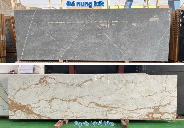 Đâu là sự khác biệt của đá nung kết và gạch khổ lớn? 