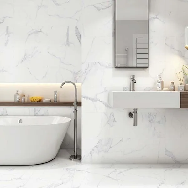 Chọn gạch sáng màu cho nhà vệ sinh có diện tích nhỏ và hẹp