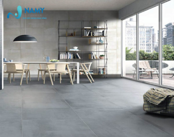 Gạch lát màu xám khói tuy đơn giản nhưng vô cùng thời thượng