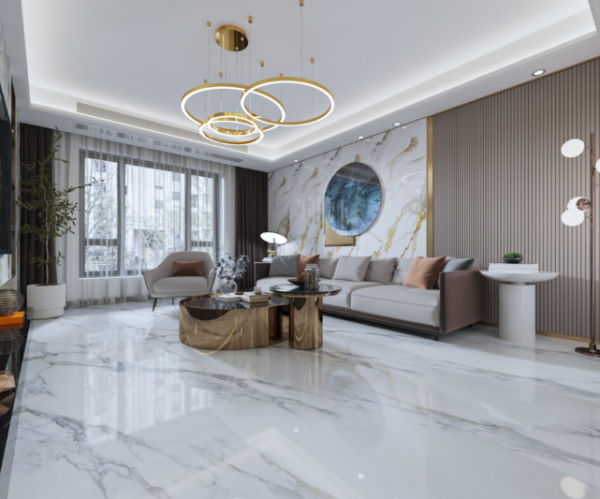 Gạch ốp tường phòng khách - ảnh Namy Ceramics