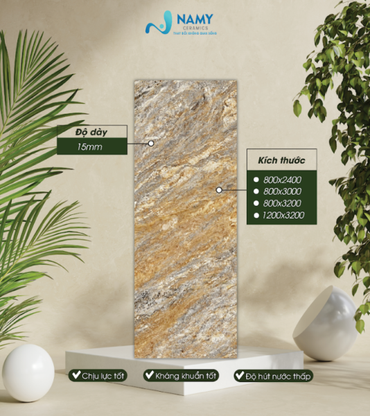 Tone vàng kết hợp với màu xám tạo điểm nhấn sang trọng cho các công trình